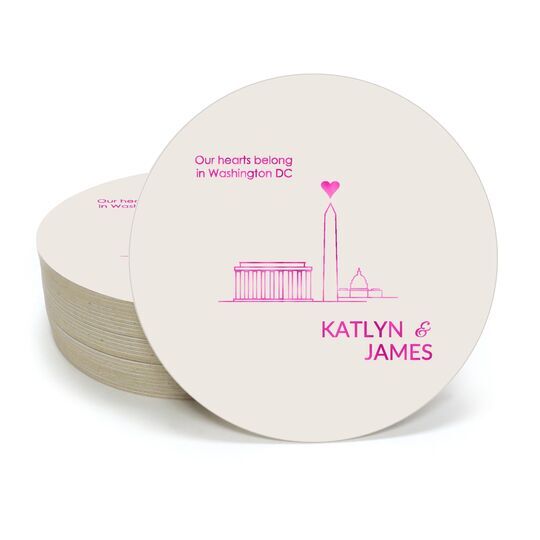 We Love Washington DC Round Coasters